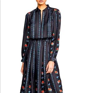 NWT Tory Burch silk floral dress heirloom stripes